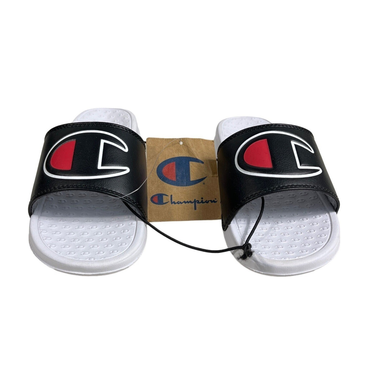 Champion Super Slide CB Sandals Black White Preschool Sz 3