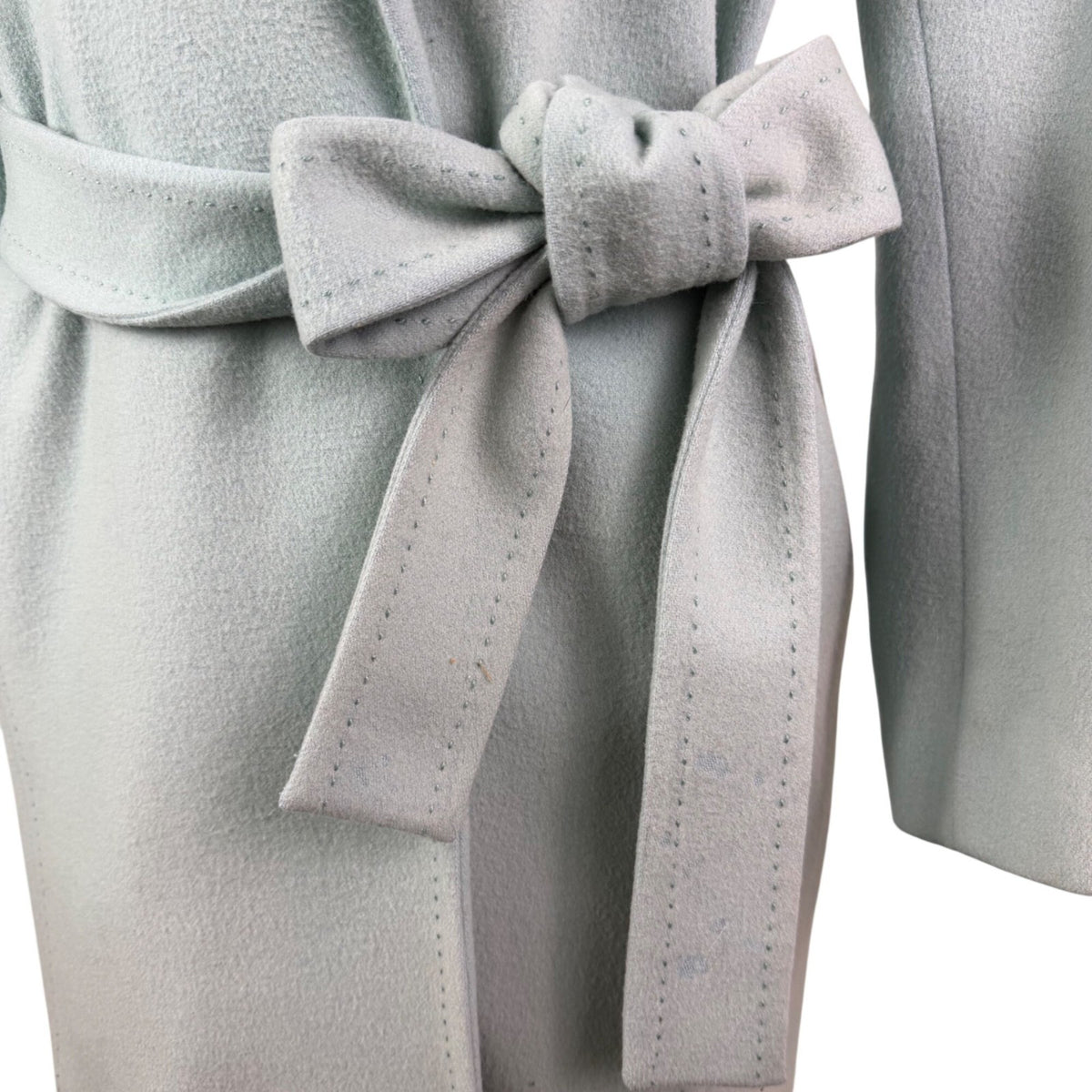 Louben Womens Mint Wool & Cashmere Blend Belted Blazer Coat Size 4
