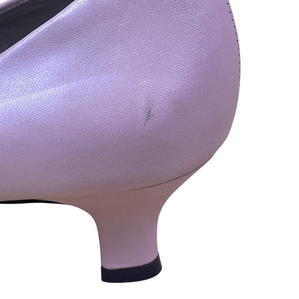 Nordstrom Women’s Light Pink Leather Slip-On Low Kitten Rave Heel Pumps Size 7M