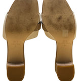 Kate Spade Women’s Beige & Pink Leather Phoebe Block Heel Slide Sandals Sz 7.5B