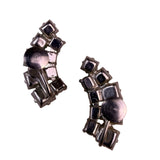 Vintage Womens Silver Tone Rhinestone Cluster Screw-Back Earrings Classic