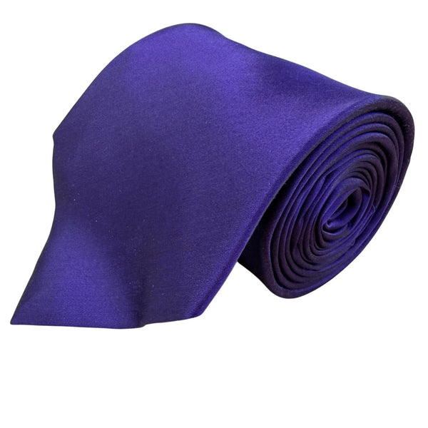 Nicole Miller Mens Purple Silk Tie Solid Traditional Style Approx 57" Long