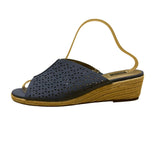 Array Women’s Blue Perforated Espadrille Wedge Sandals Size 10N