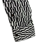Michael Kors Mens Black & White Cotton Collared Button-Up Long Sleeve Shirt Sz L