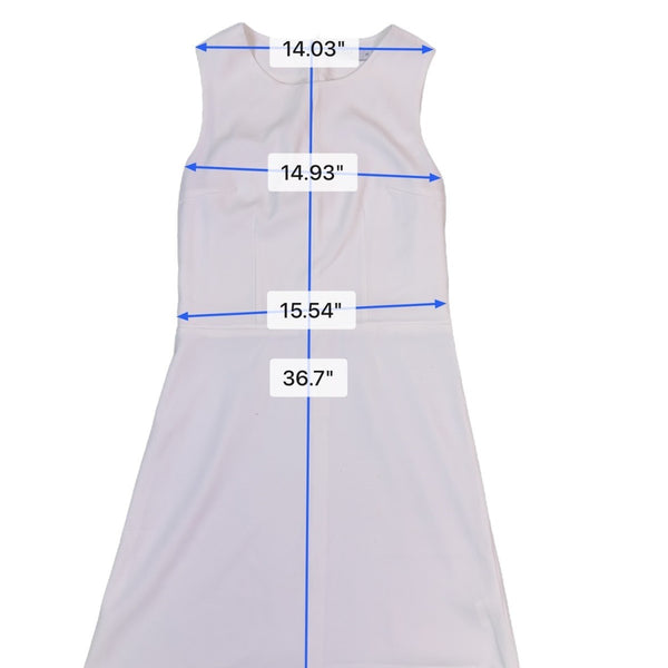 Kala Womens White Silk Sleeveless A-Line Dress Keyhole Detail Size S