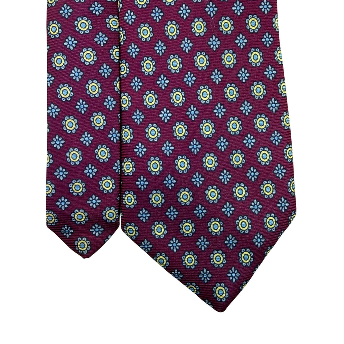 Jos A Bank Mens Burgundy Polyester Floral-Print Neck Tie Executive Collection
