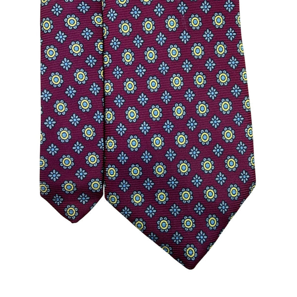 Jos A Bank Mens Burgundy Polyester Floral-Print Neck Tie Executive Collection
