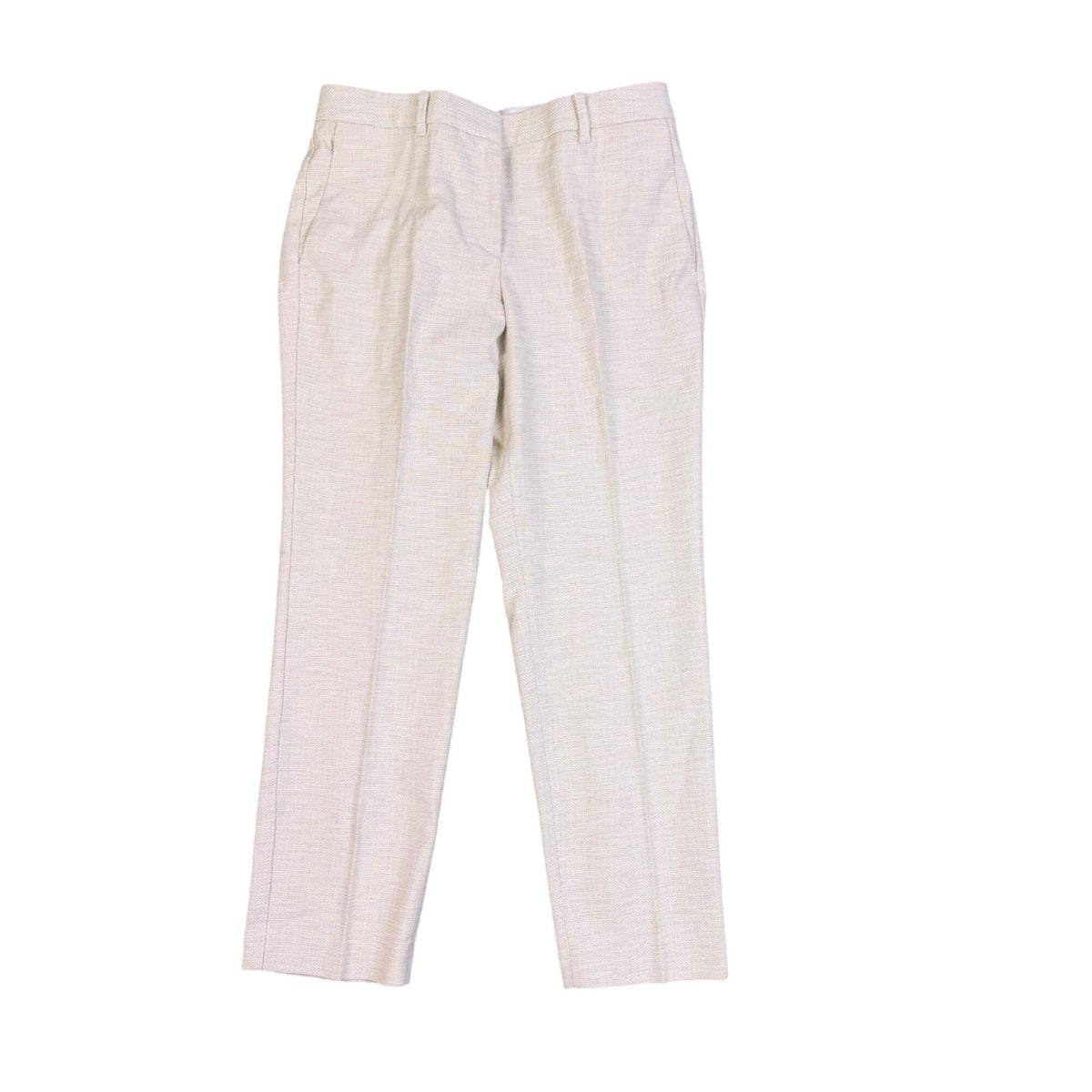 Ann Taylor Womens Beige Cotton Viscose Blend Petite Curvy Fit Pants Size 8P