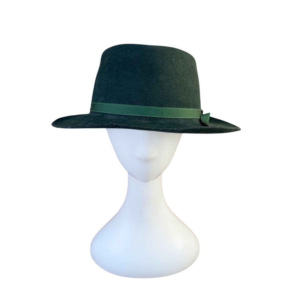 The Bak-Pakker By B-Bar-H Mens Green Wool Fedora Water Repellent Vintage Hat