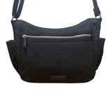 Vera Bradley Women’s Black Quilted Adjustable Strap Zip Closure Crossbody Bag