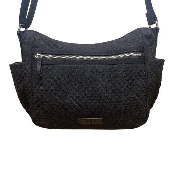 Vera Bradley Women’s Black Quilted Adjustable Strap Zip Closure Crossbody Bag