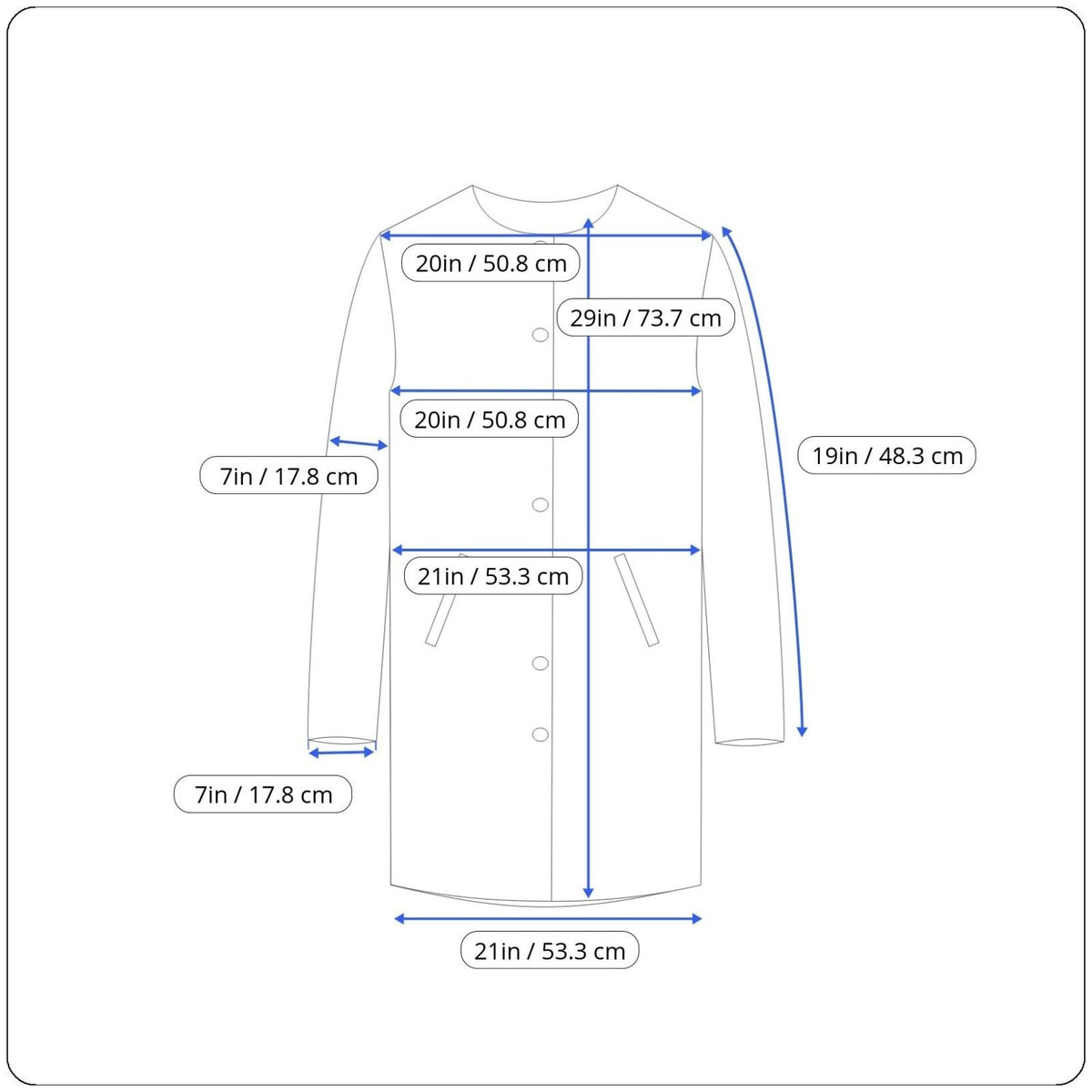 Vintage Sandison Womens Blue Double-Breasted Coat With Buttons