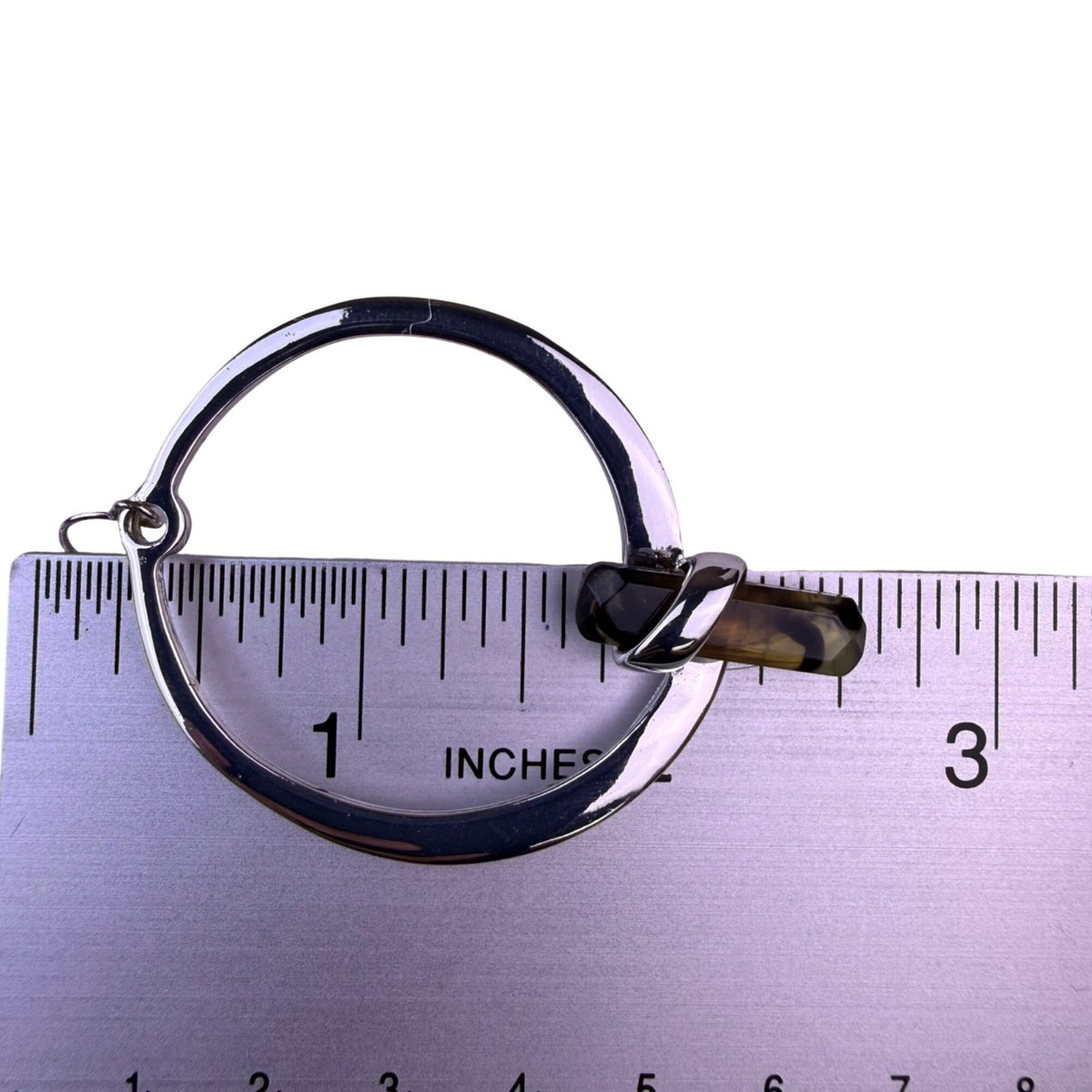 Robert Lee Morris Silver Tone Amethyst Drop Hoop Earrings Polished Finish RLM