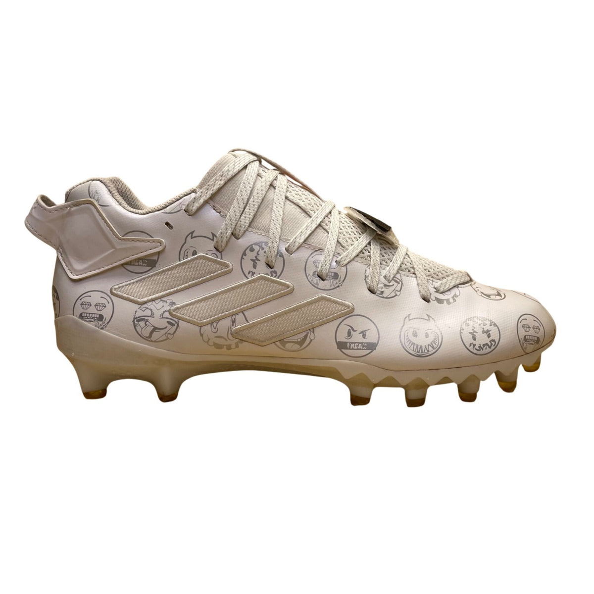 Adidas Men’s White Athletic Freak X Big Mood Football Cleats Size 12