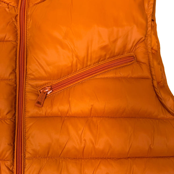 Cole Haan Mens Orange Quilted Puffer Vest With Zip Pockets Lightweight Sz M