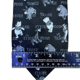 Disney Men Black Polyester Winnie The Pooh & Friends Pattern Novelty Tie
