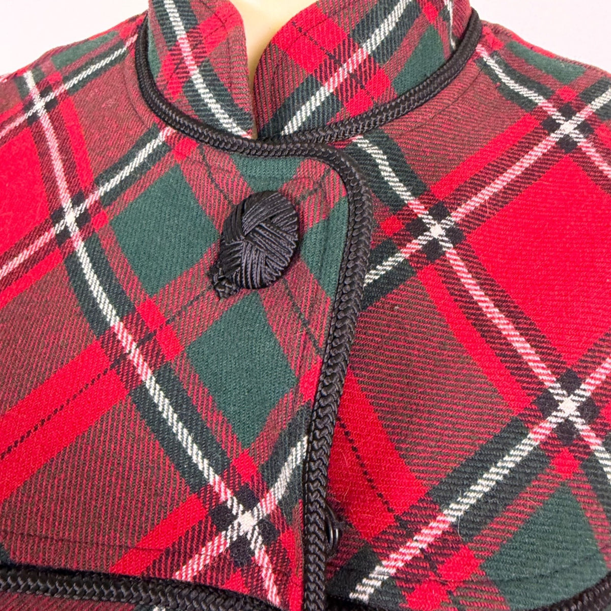 Pendleton Womens Red Green Wool Plaid Jacket 3/4 Sleeve Button Front Size S