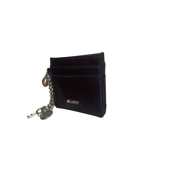 Aldo Women’s Black Leather With Key & Logo Keychain Cardholder