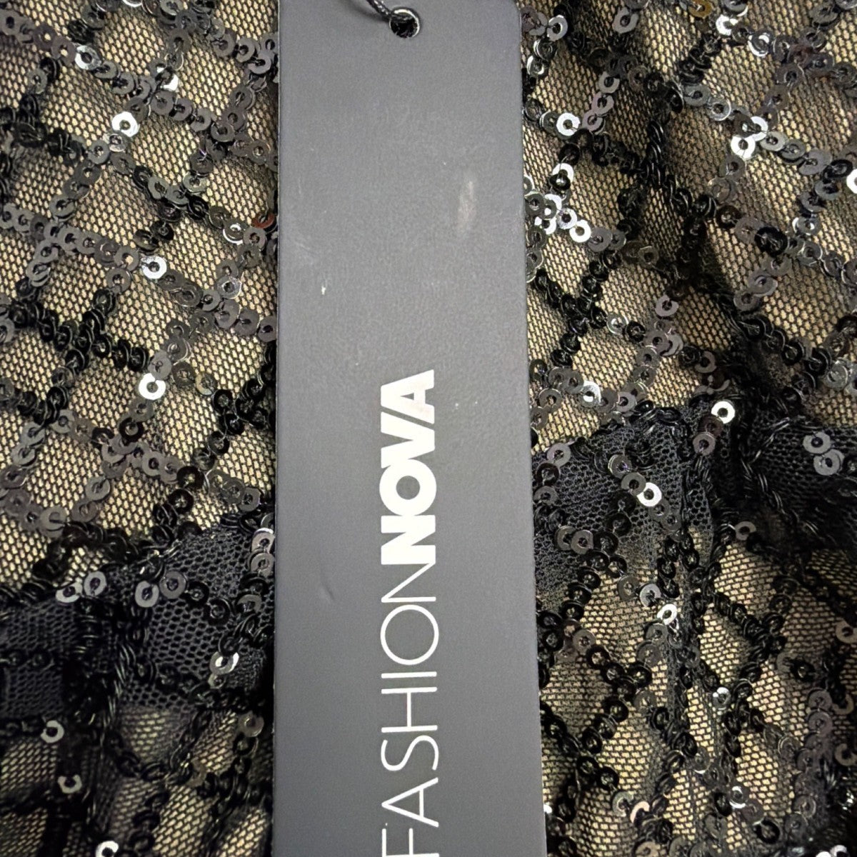 Fashion Nova Womens Black Sequined Stretch Dress Party Evening Size 1X