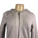 LoveAndliberTy Womens Gray Cotton/Spandex Lace Trim Hooded Zip-Up Sweater Size S