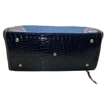 Samantha Brown Women’s Black & Brown Croc-Embossed Rolling Carry-On Luggage