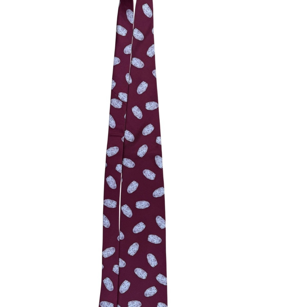Josh Bach Men’s Red Silk Fingerprint Print Neck Tie Stylish Accessory