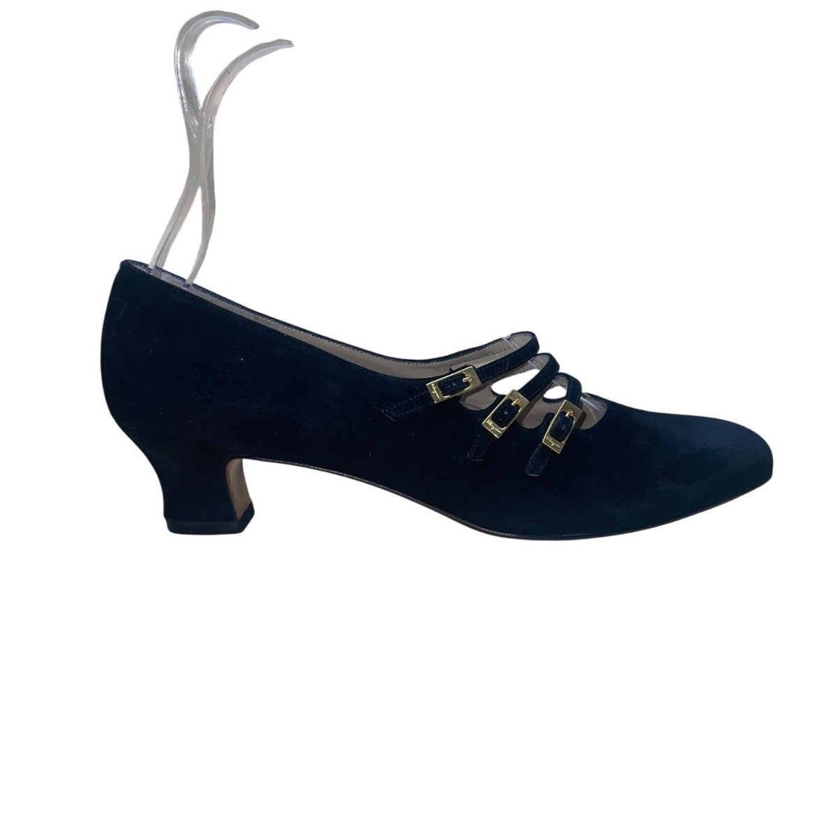 Salvatore Ferragamo Women’s Black Suede Strapped Low Heel Pumps Size 9.5AA
