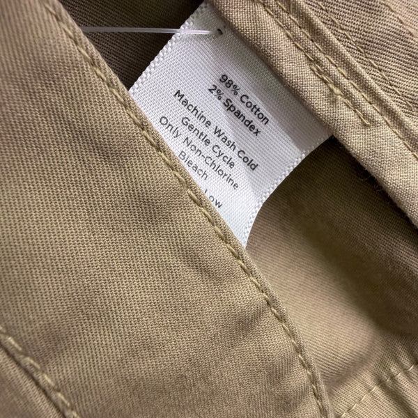 Talbots Womens Tan Cotton Blend Button Front Ruffle Jacket Size 12 