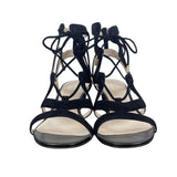 Cole Haan Black Suede Vable Wedge II  Strappy Womens Sandals Size 10.5B