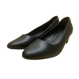 Trary Women’s Black PU Leather Comfort Slip-On  Low-Heel Pumps Size 6