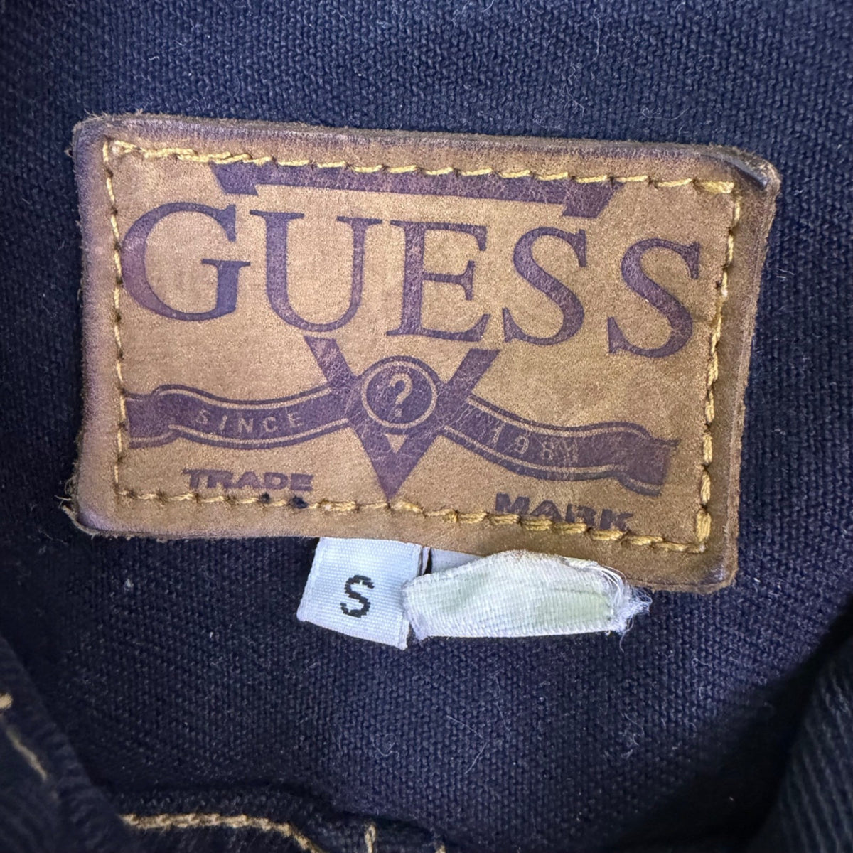 Guess Womens Black Denim Jacket Fitted Button-Up Casual Cotton Outerwear Size S