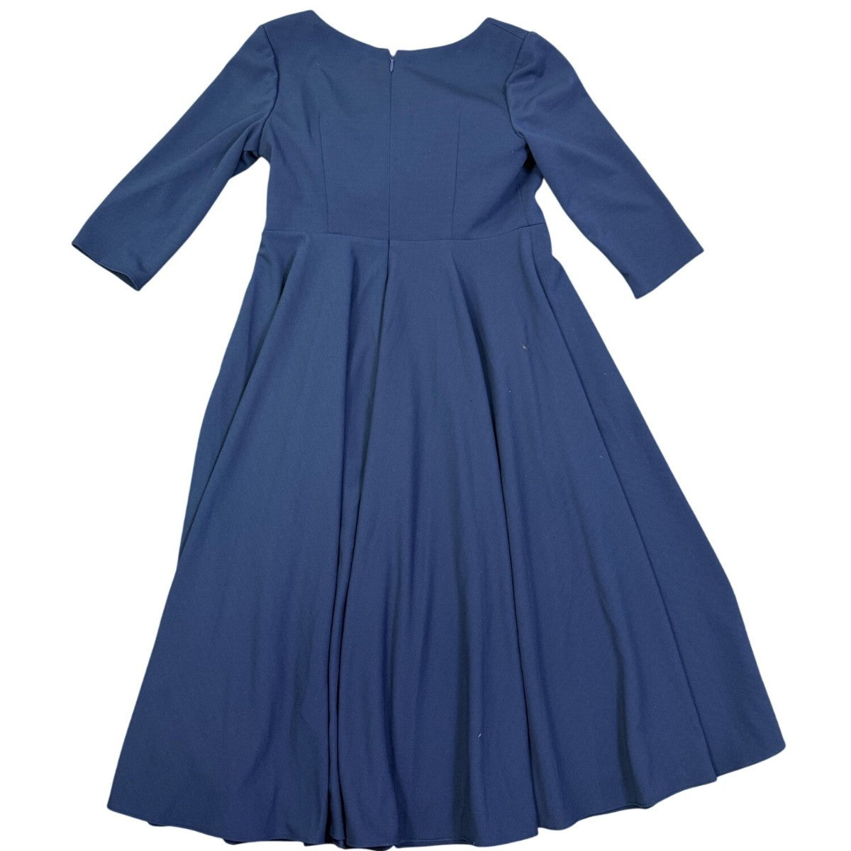 Azazie Womens Navy Midi Dress Stylish Fit & Flare 3/4 Sleeves  Sz- A16