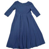 Azazie Womens Navy Midi Dress Stylish Fit & Flare 3/4 Sleeves  Sz- A16