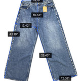 Reformation Womens Denim Cary Studded Slouchy Wide-Leg High-Rise Jeans Sz 33