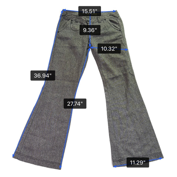 Tyte Womens Gray Metallic Flared Pants Casual Chic Size 9