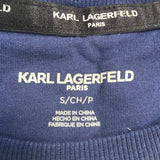 Karl Lagerfeld Paris Womens Navy Printed Long Sleeve Sweatshirt Size S