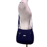 Baggallini Women’s Blue Nylon Adjustable Strap Multiple Pockets Crossbody Bag