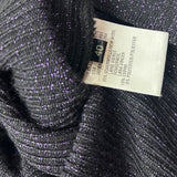 Escada Purple Frostfox Fur Cuff Glitter Set Turtleneck Vest Cardigan Sz 40