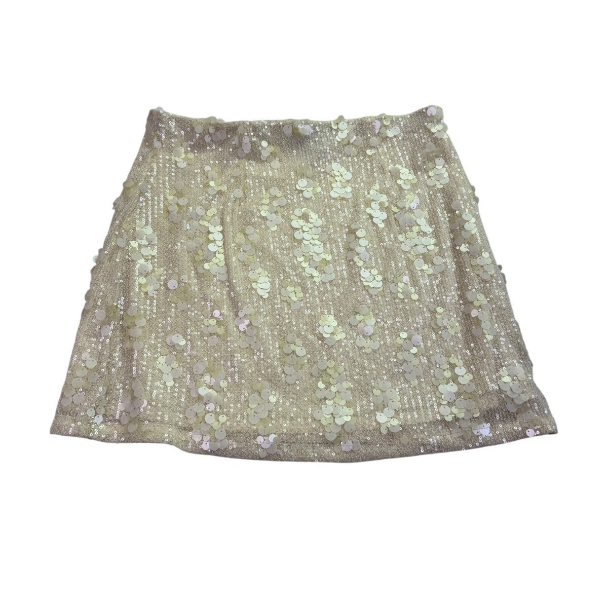 Kenneth Cole Women Beige Sequin Mini Skirt Polyester Blend Size M