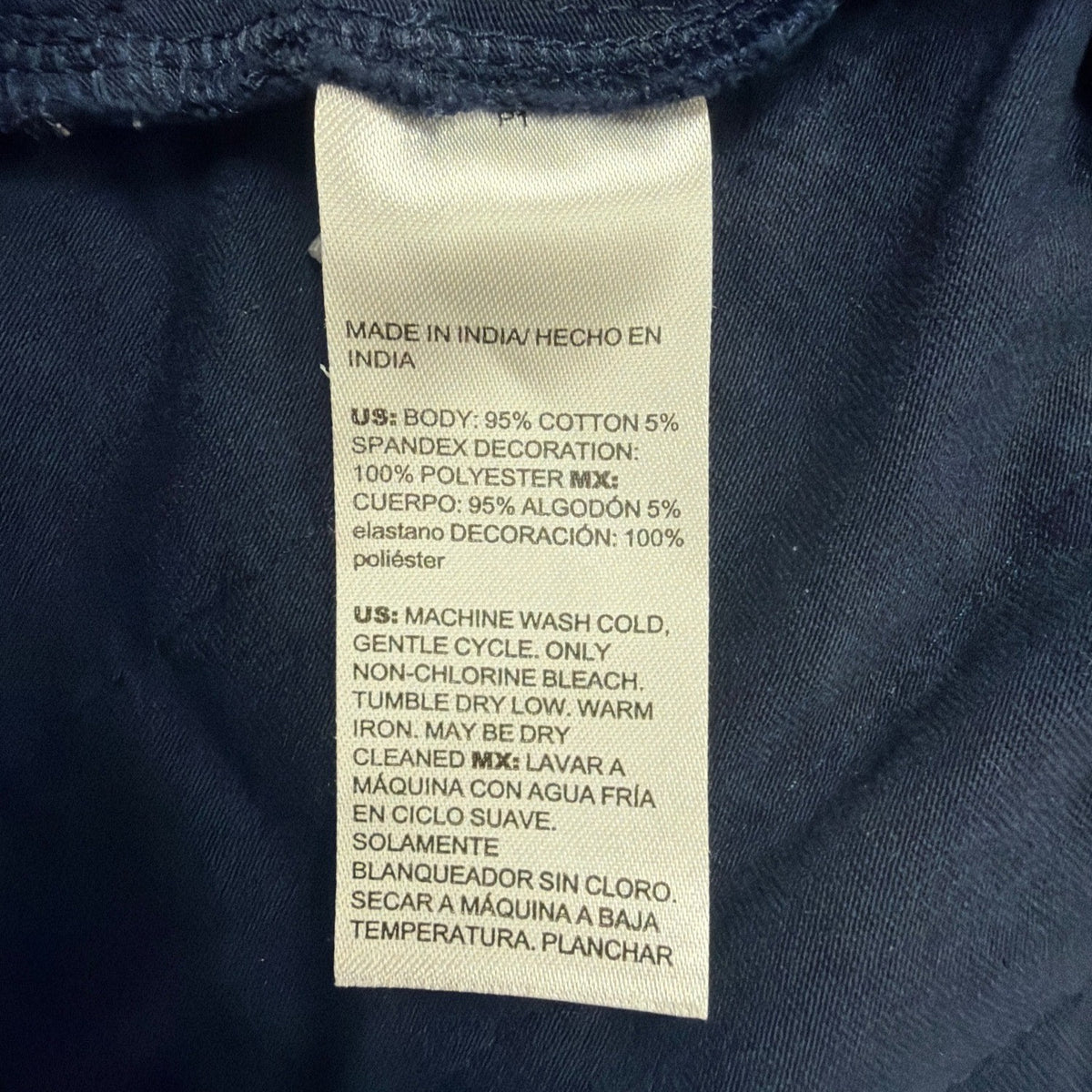 Chicos Womens Navy Cotton Blend Decorative Textured Top Size 1 USA M