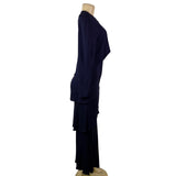 Frivole Womens Navy Two-Piece Set With Long-Sleeve Jacket & Maxi Dress Size 6