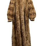 Vintage Gartenhaus Brown Long Fur Coat for Women