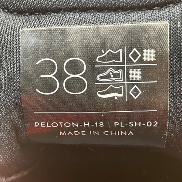Peloton Unisex Black Synthetic Mil Adhesive Strap Cycling Cleat Shoes Size 38