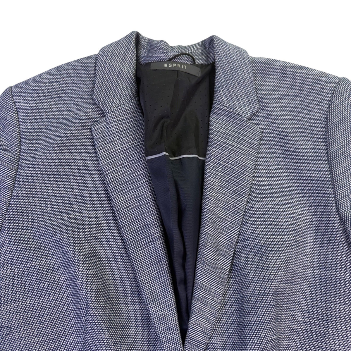 Esprit Womens Blue & Gray Single Breasted Blazer Career Jacket Size 8 