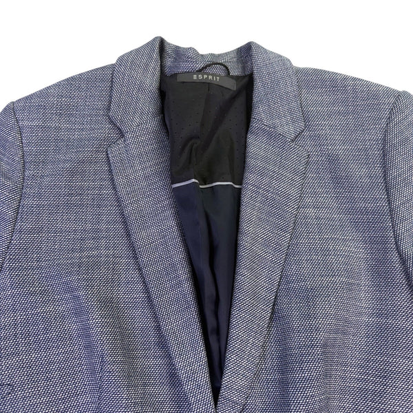 Esprit Womens Blue & Gray Single Breasted Blazer Career Jacket Size 8 