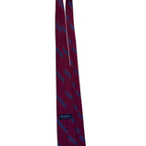 Christian Dior Mens Maroon Striped Polyester/Silk Classic Tie