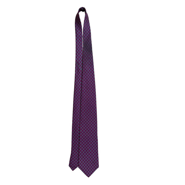 Austin Reed Mens Purple Italian Silk Necktie Geometric Pattern Made In USA 