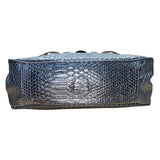 Kathy Women’s Silver Faux Snakeskin With Gemstone Embellishments Shoulder Bag