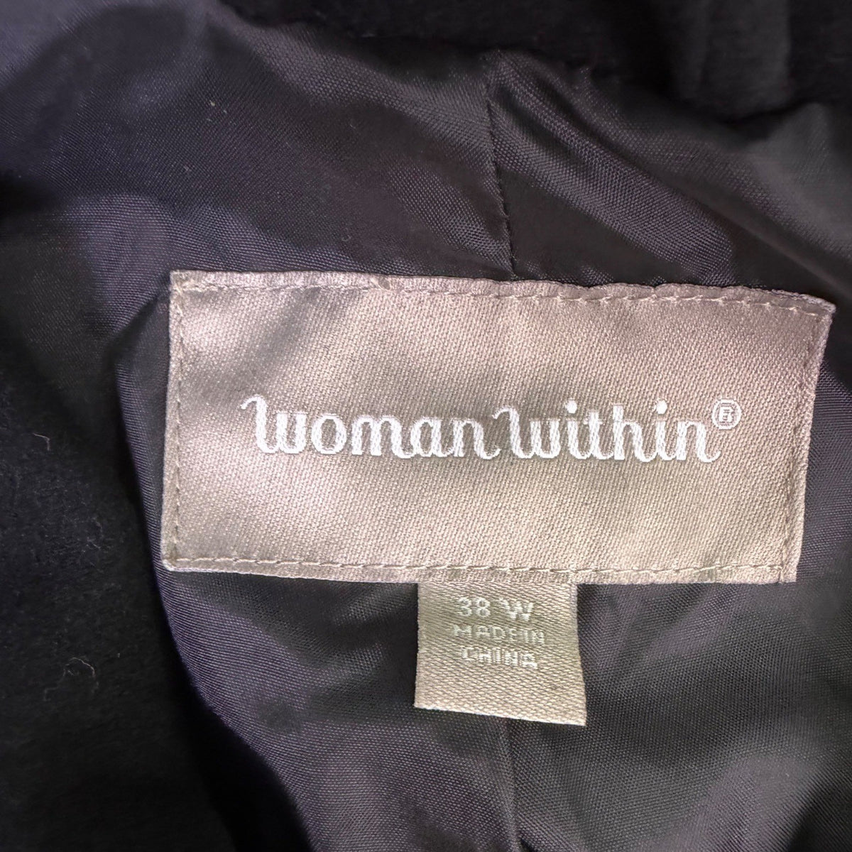 Woman Within Womens Black Swing Coat Button Front Lightweight Size 38W