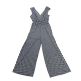 Max Studio Womens Blue V-Neck Sleeveless Geometric Jumpsuit Size S